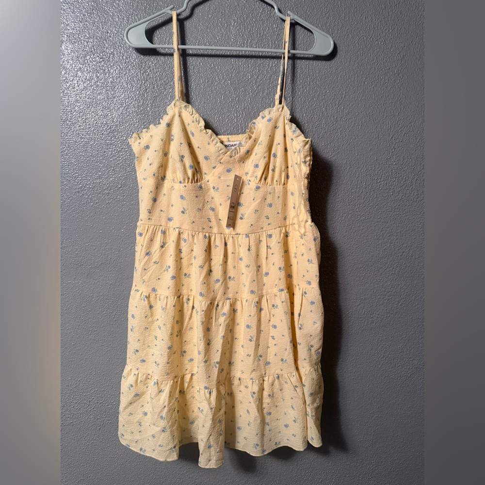No Boundaries Light Yellow Floral Sundress